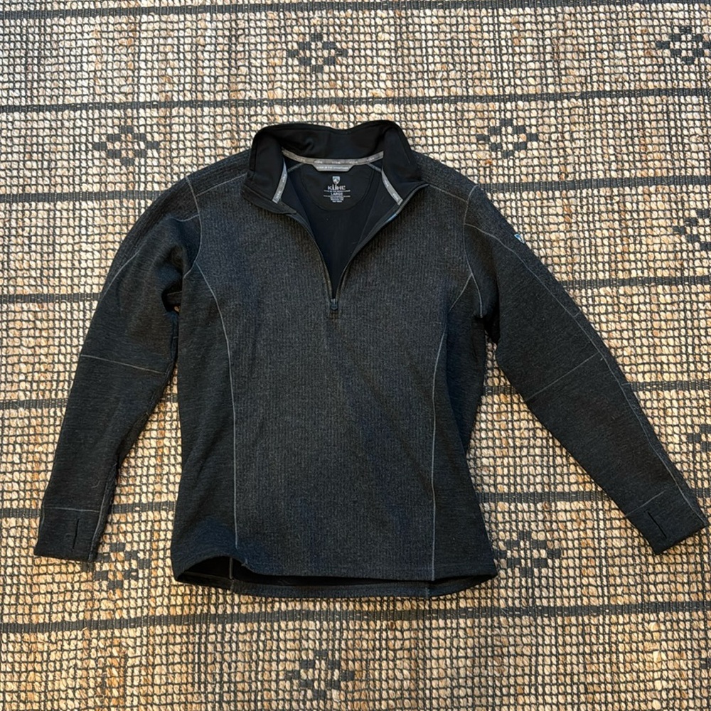 Men's Quarter-Zip Pullover Sweater - Dark Charcoal